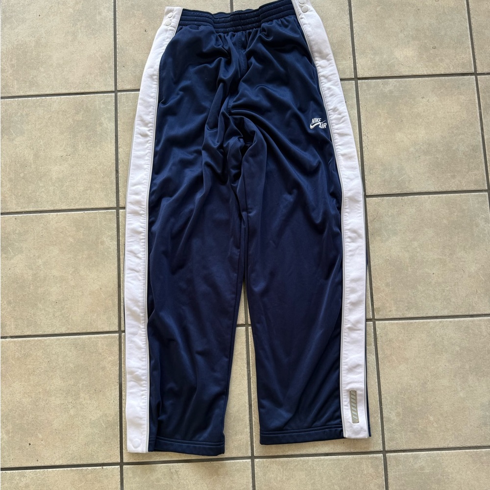 VINTAGE Nike Pants Mens XL Blue White Breakaway Tear Away Swoosh Logo 00's *